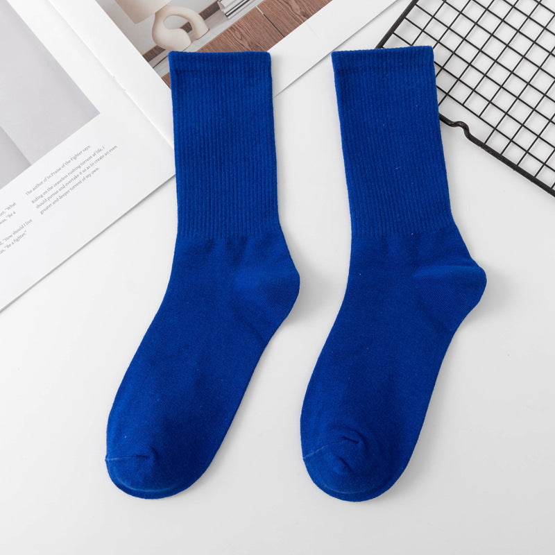 Calcetines de algodón hasta la rodilla de color liso para mujer