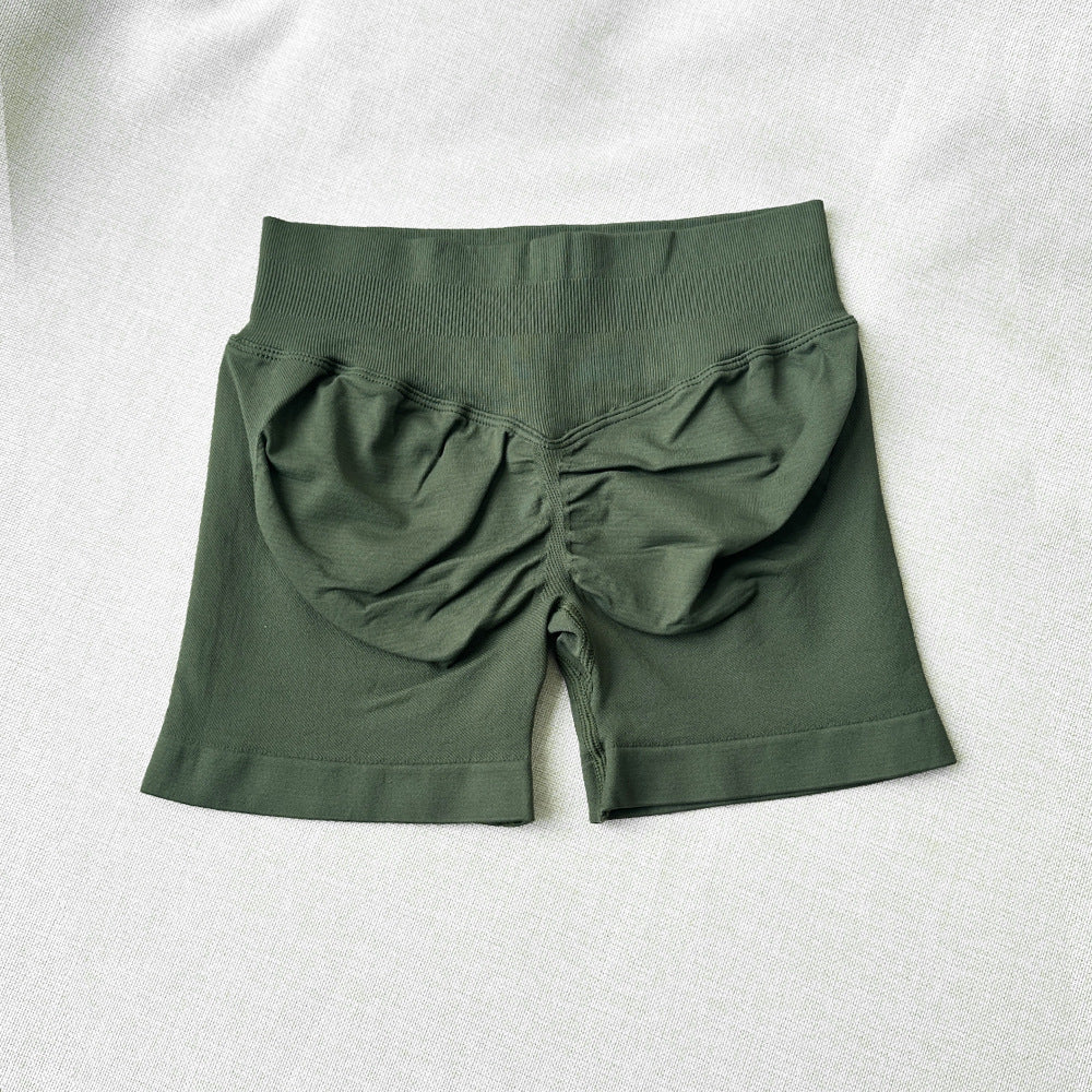 Pantalones cortos de yoga elásticos sin costuras para mujer, informales, a la moda