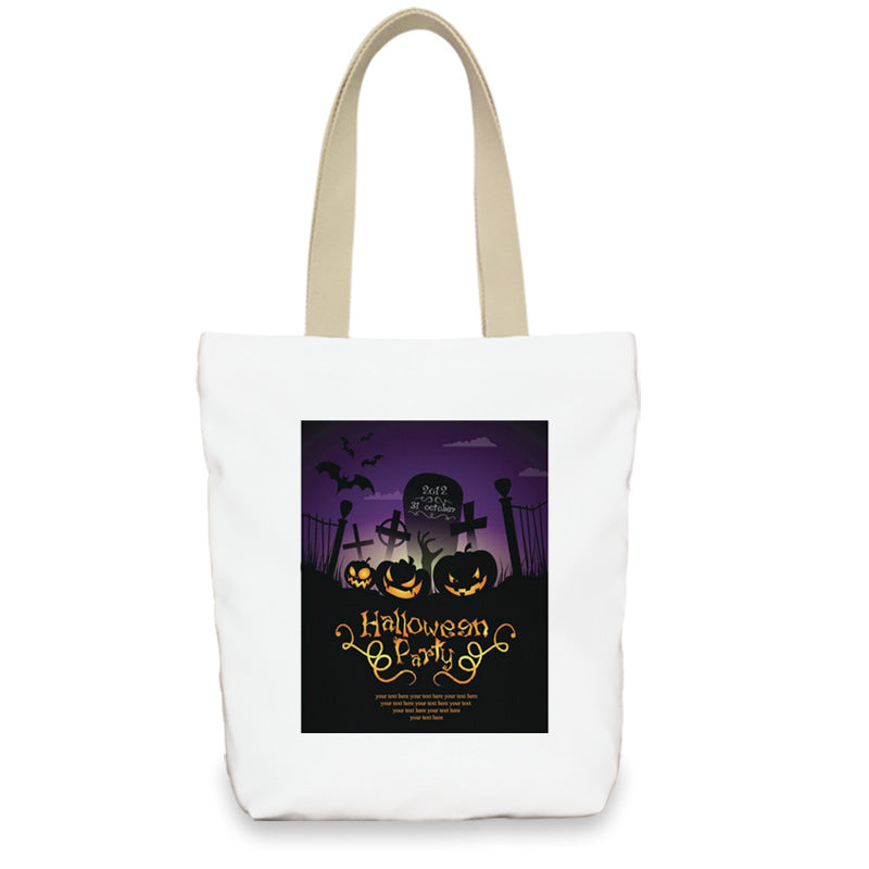 Bolso de lona con diseño de calabaza de Halloween para mujer