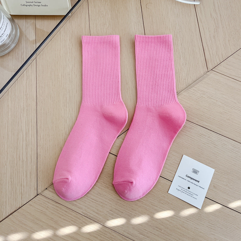 Calcetines sencillos de color sólido multicolor