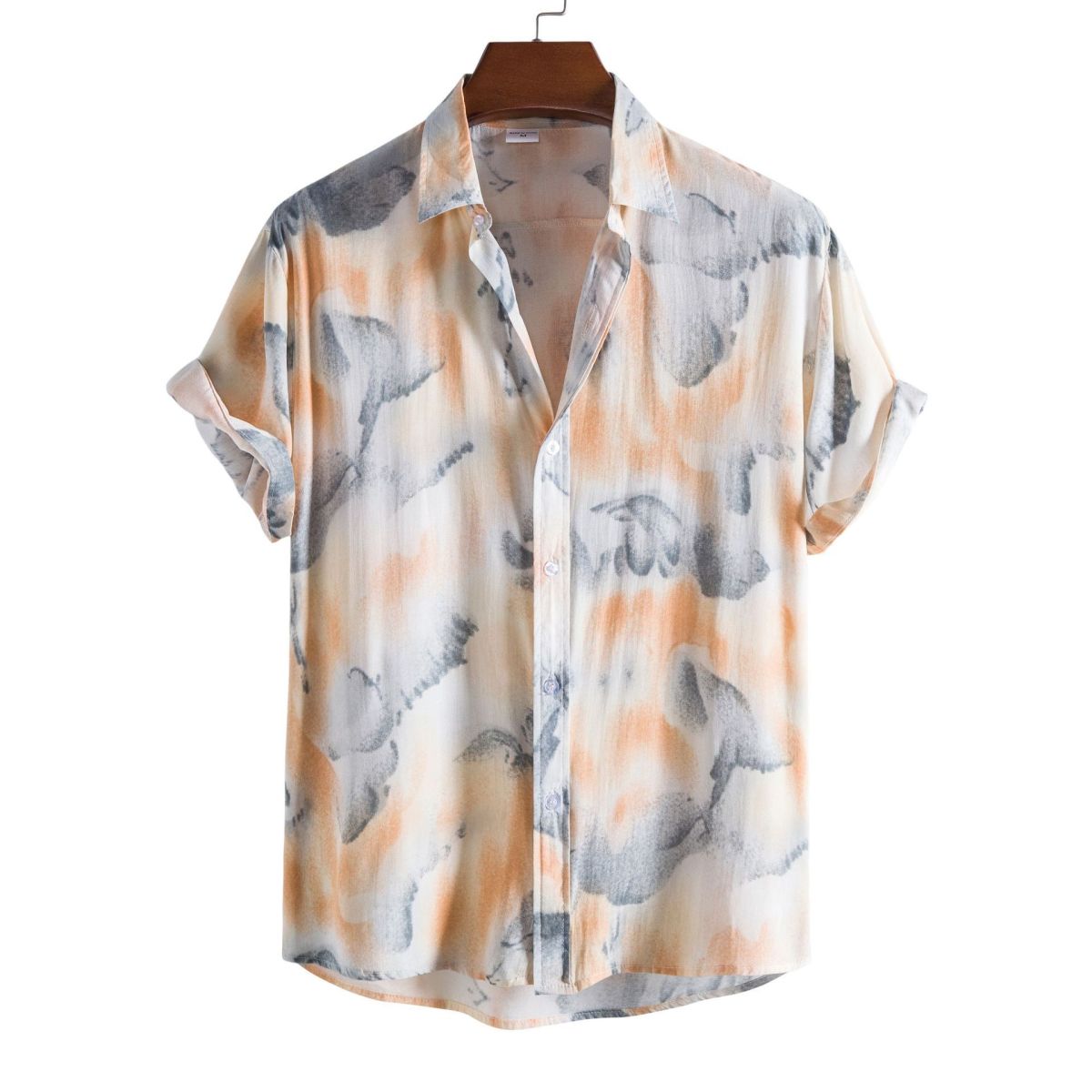 Camisa informal de vacaciones para hombre con estampado de flores diminutas en 3D