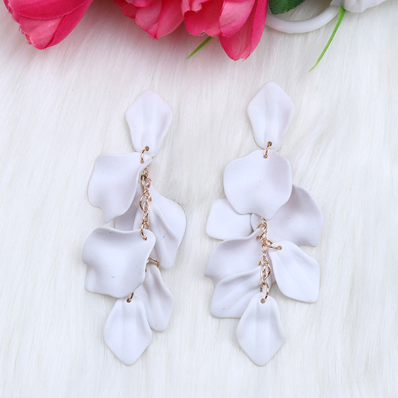 Bohemian Style Personalized Tassel Petal Earrings