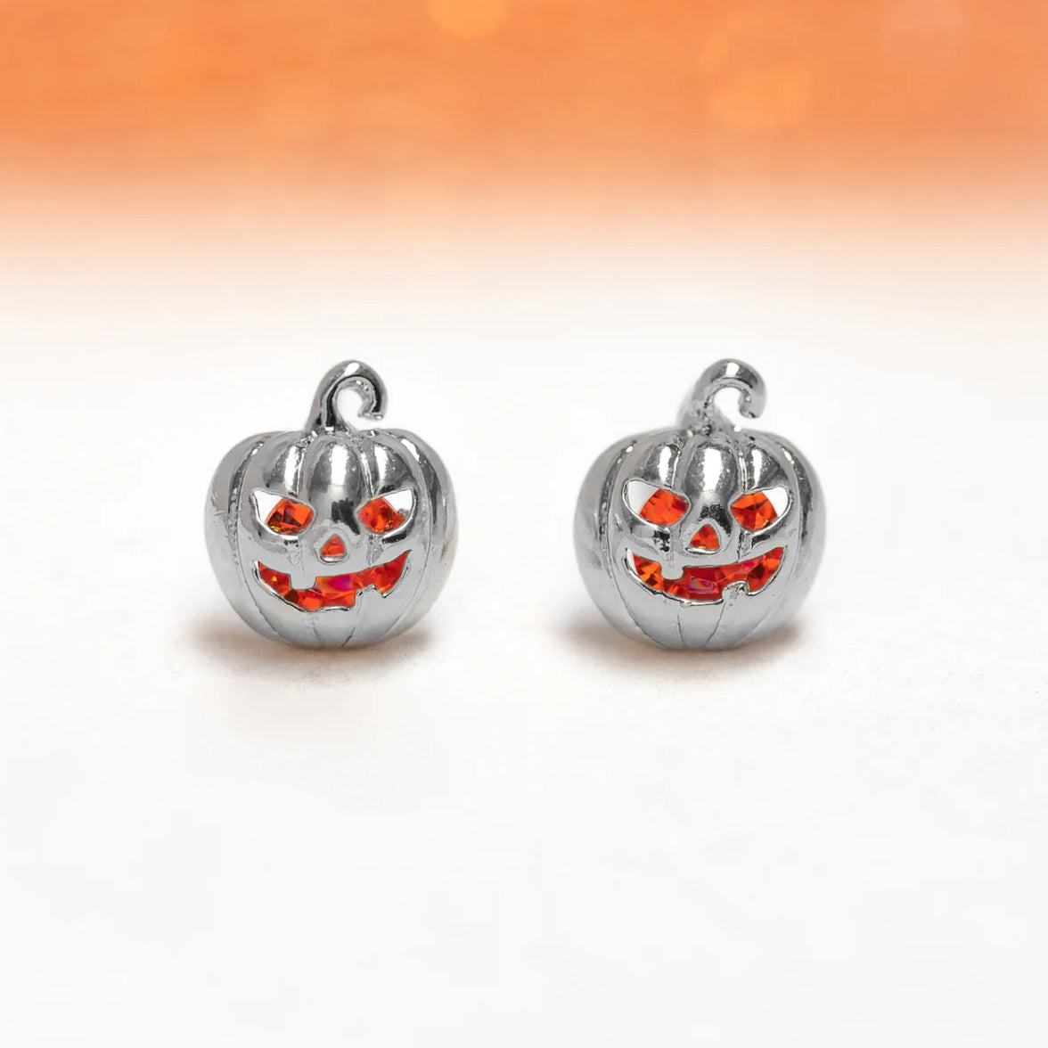 Halloween Black Cat Pumpkin Skull Stud Earrings