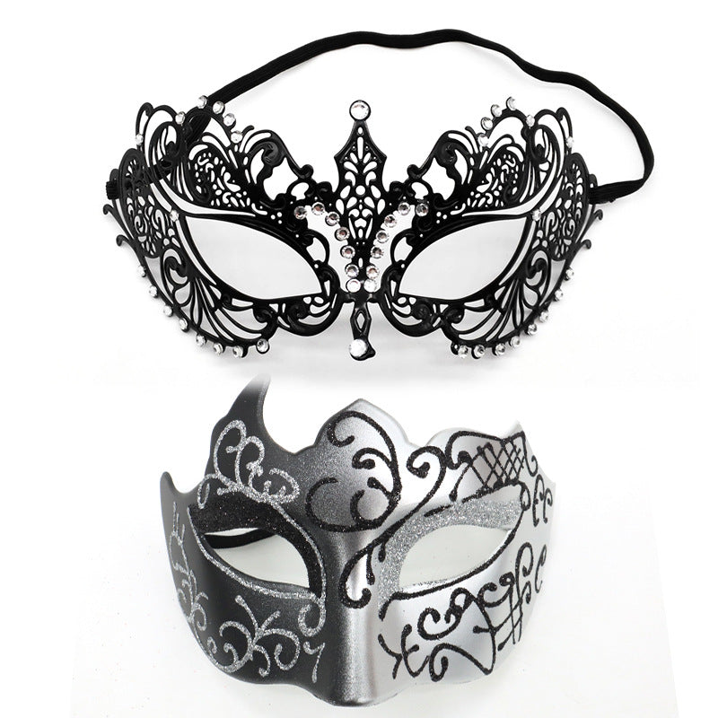 Masquerade Carnival Black Half Face Diamond Mask