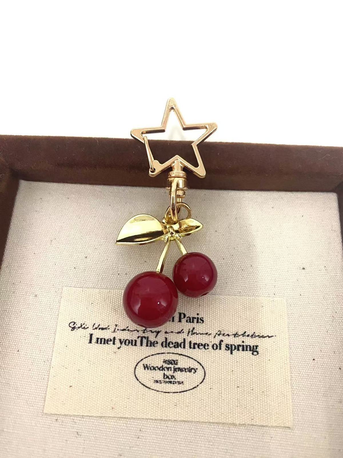 Personalized Creative Cherry Heart-Shaped Key Chain