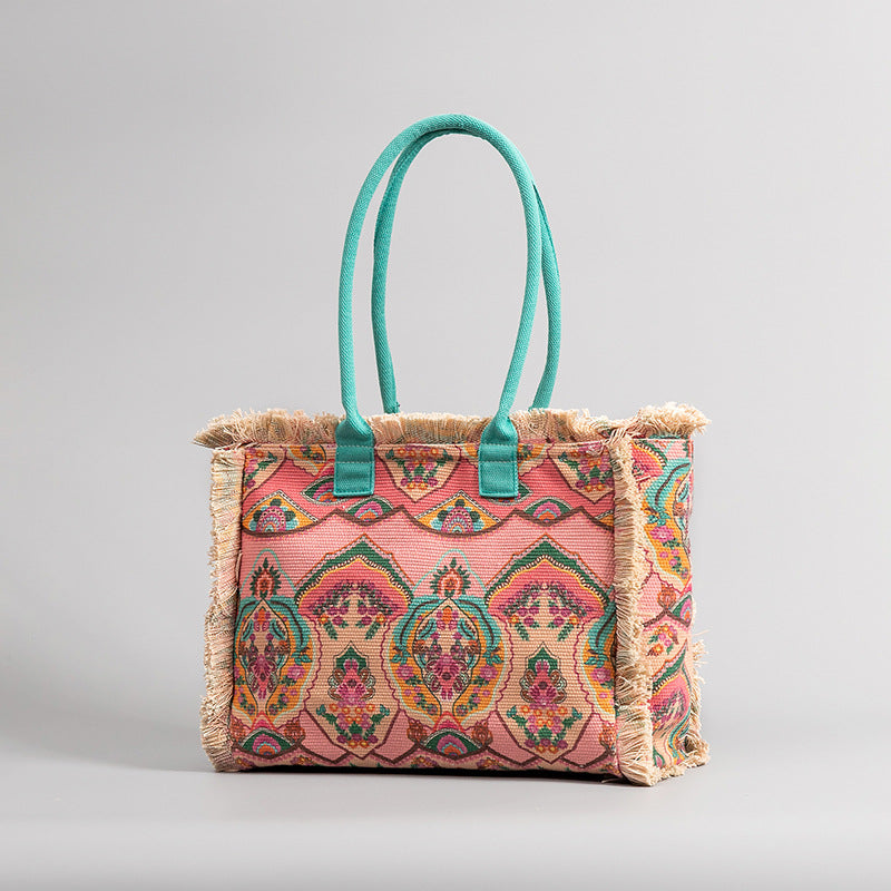 Bolso de mano bohemio informal de gran capacidad para mujer