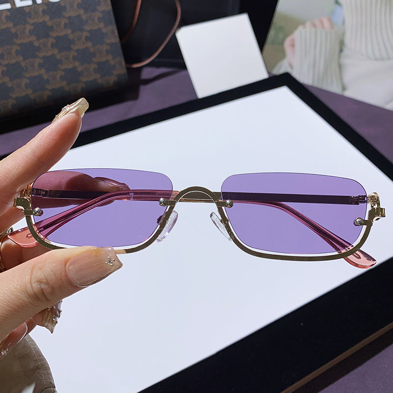 Gafas de sol cuadradas con montura pequeña y sencilla de moda para mujer