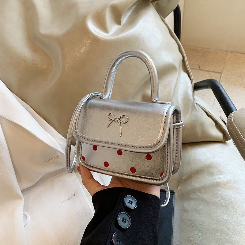 Mini bolso bandolera cuadrado con lazo de moda