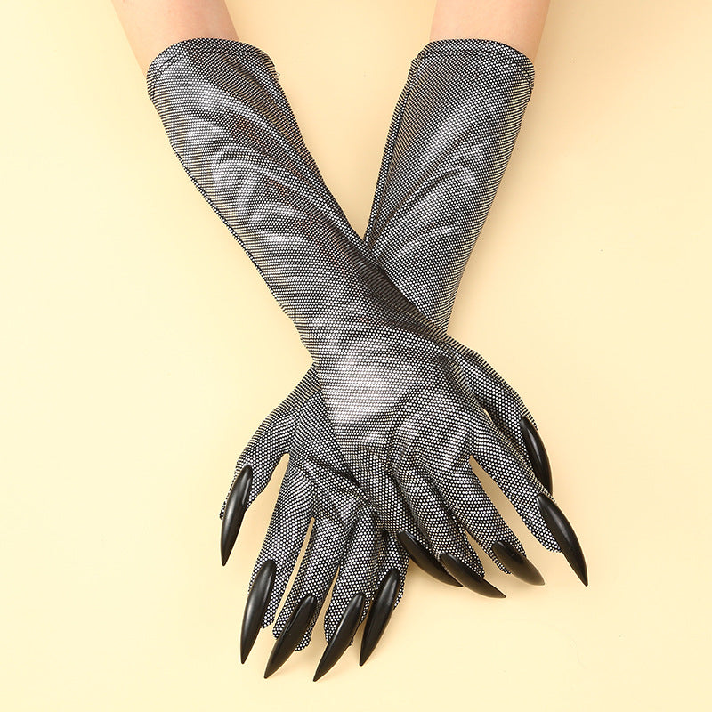 Gants longs en polyester pour la pratique des ongles à Halloween