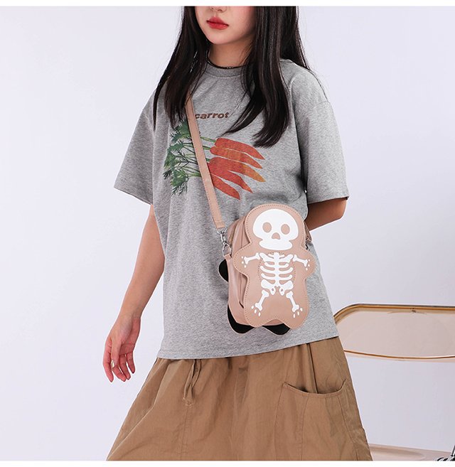 Bolso de hombro con estampado de calaveras, creativo y gótico de Halloween