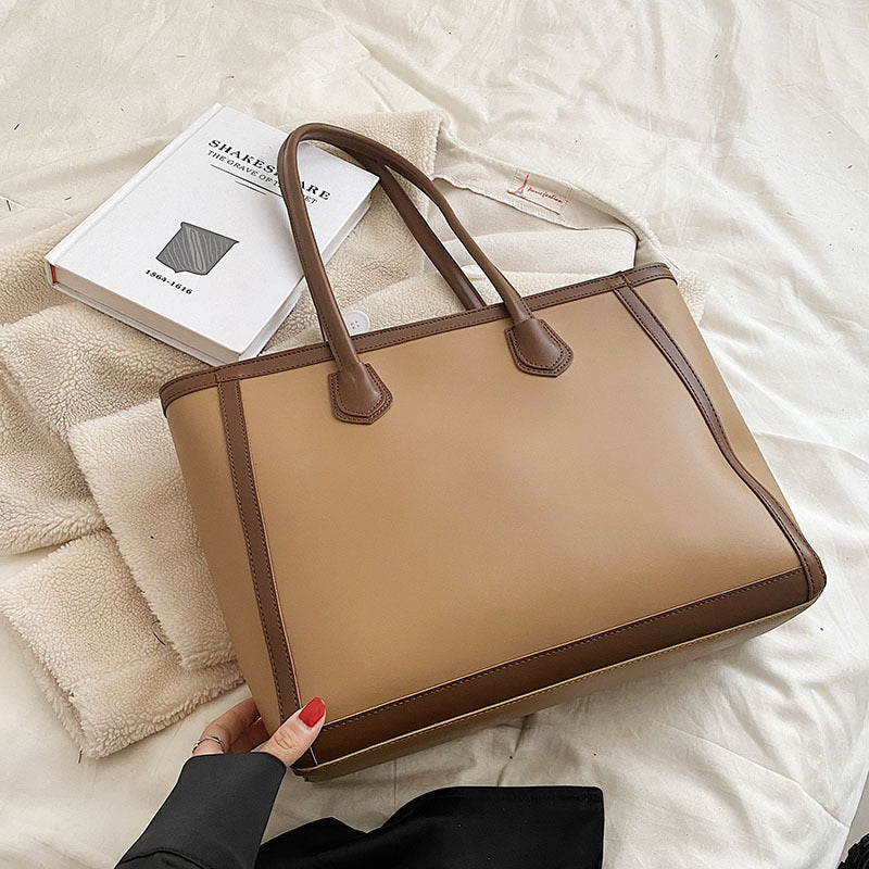 Sac fourre-tout décontracté de grande capacité pour femme, couleur unie