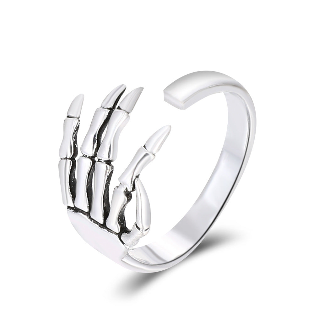 Anillo de garra de aleación con apertura de Halloween retro de moda para mujer