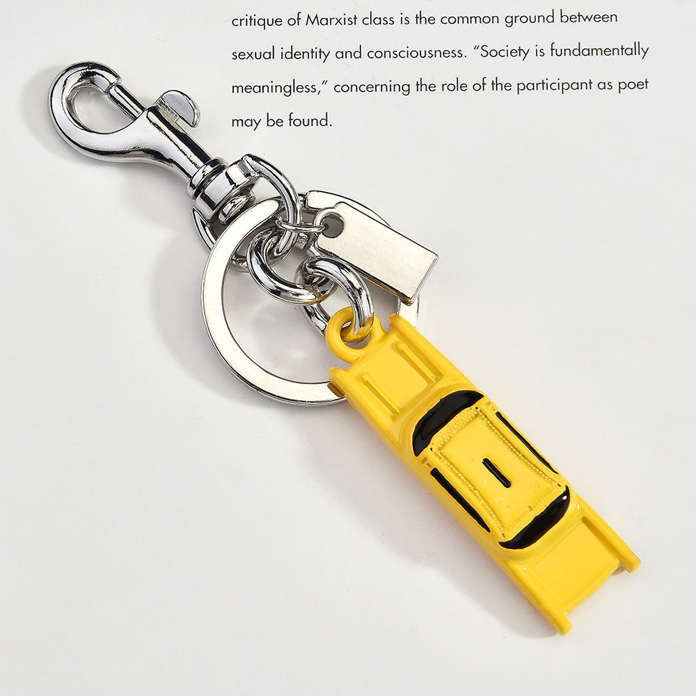 Fashion Solid Color Metal Car Key Chain Stylish Bag Hanging Ornament