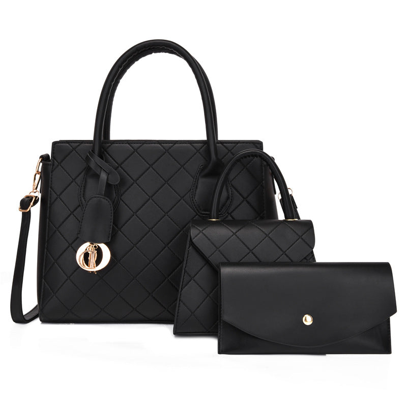 Ensemble de trois sacs à main tendance de grande capacité, couleur unie