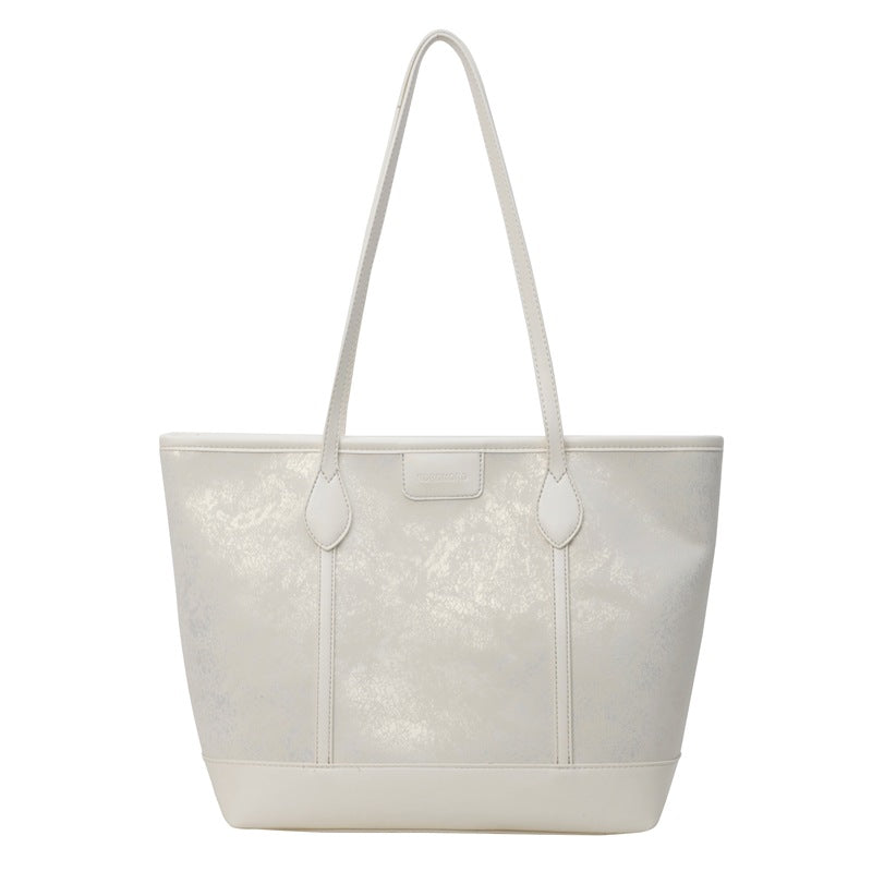 Women Fashionable Solid Color PU Tote Bag