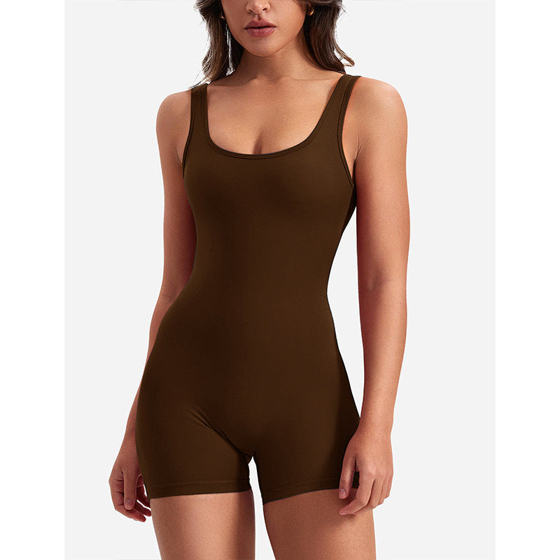 Women Fashion Sexy Backless U-Neck Sports Rompers