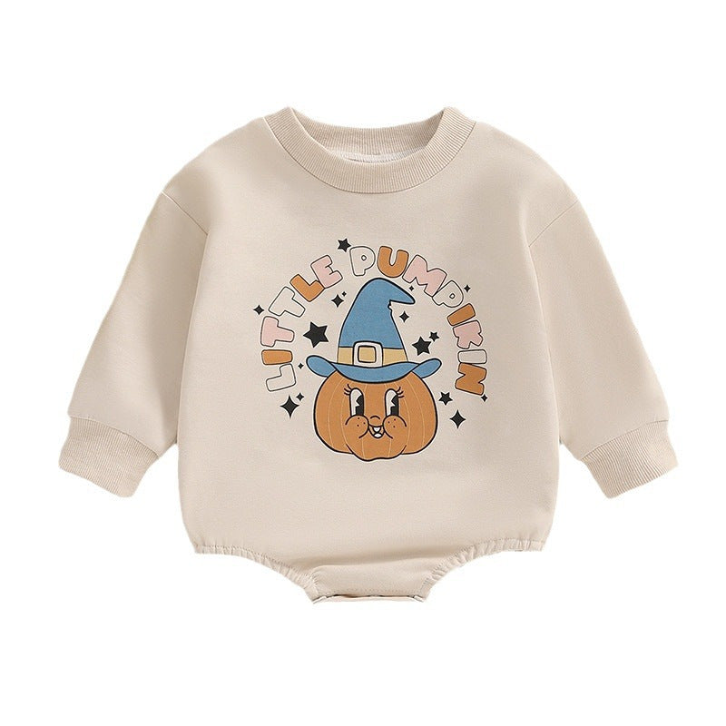 Pelele con estampado de calabaza de Halloween para niños y niñas