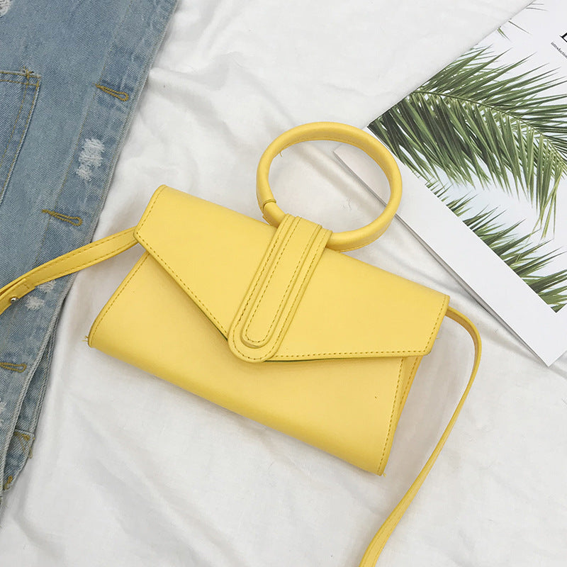 Bolso de hombro informal de color sólido a la moda para mujer