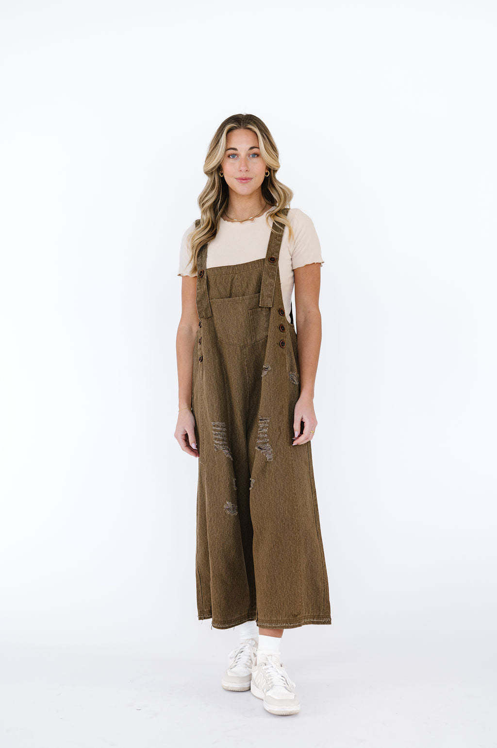Women Casual Ripped Denim Jumpsuit with Wide Leg Style