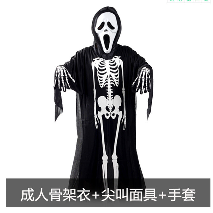 Disfraz de Halloween para niños y adultos, disfraz de calavera, esqueleto y fantasma.