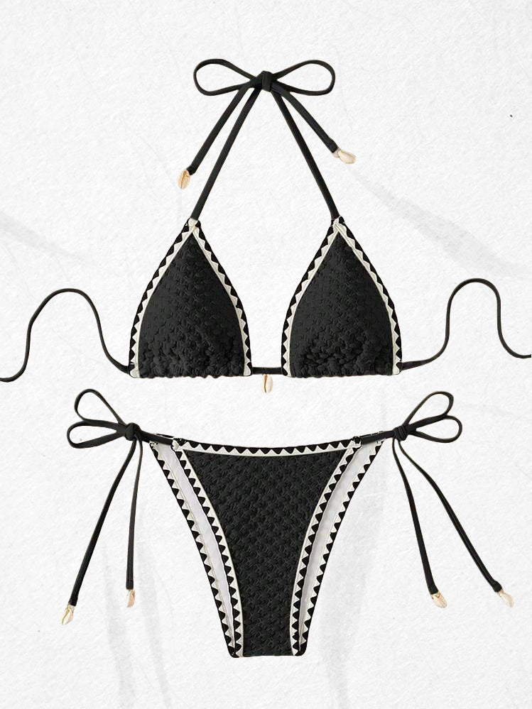 Maillot de bain bikini dos nu imprimé sexy pour femme