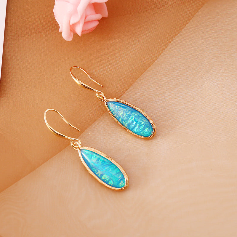 Multicolor Semi-Precious Stone Bohemian Hook Earrings