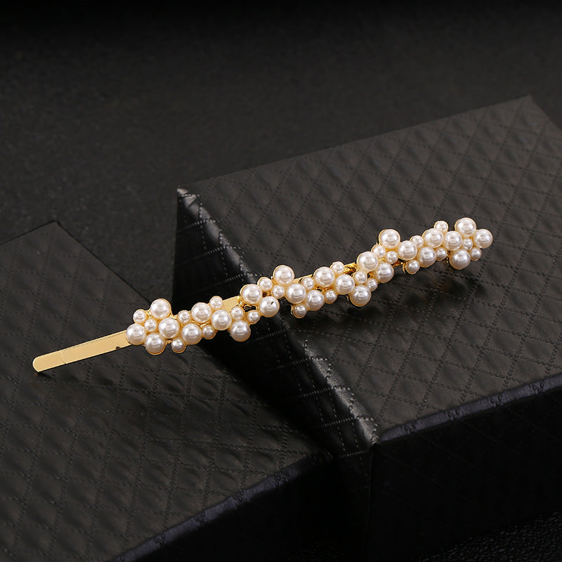 Fashion Pearl Rhinestone Clip Alloy Women Hairpin