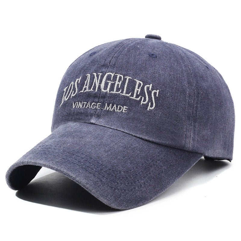 Gorra de béisbol de algodón lavado con letras bordadas