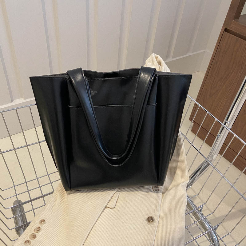 Bolso de mano retro informal de gran capacidad para mujer
