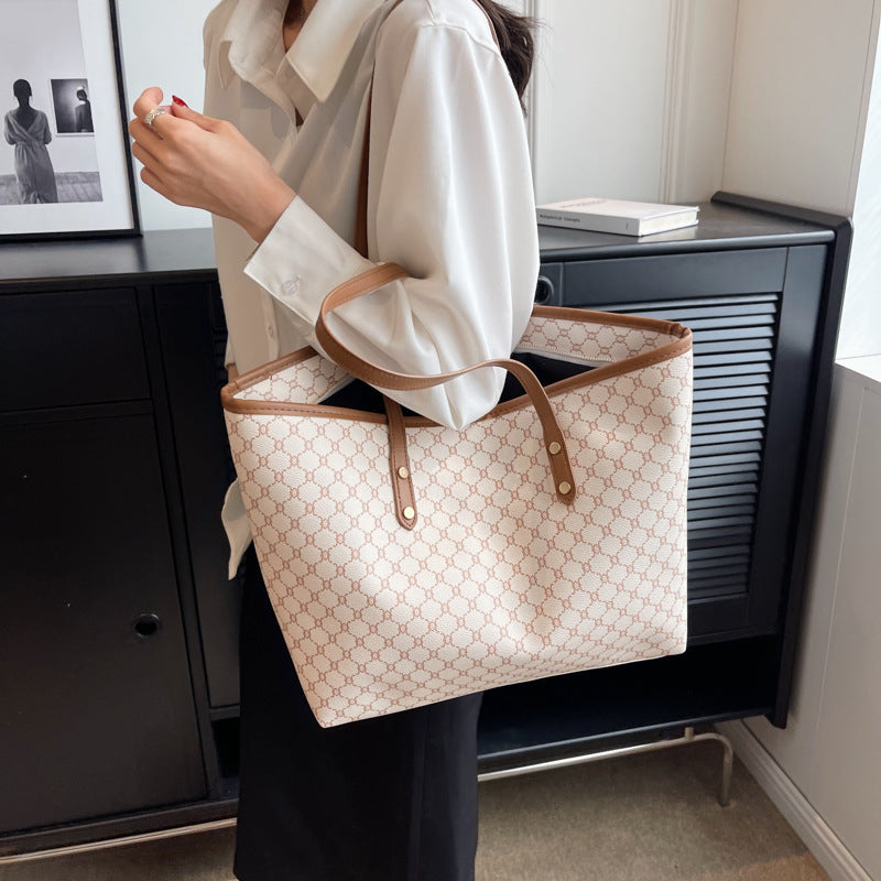 Bolso de mano informal de gran capacidad a la moda para mujer