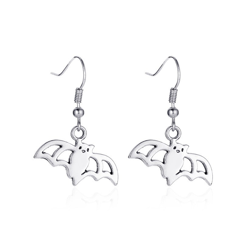 Halloween Skeleton Bat Spider Earrings Alloy Retro Style