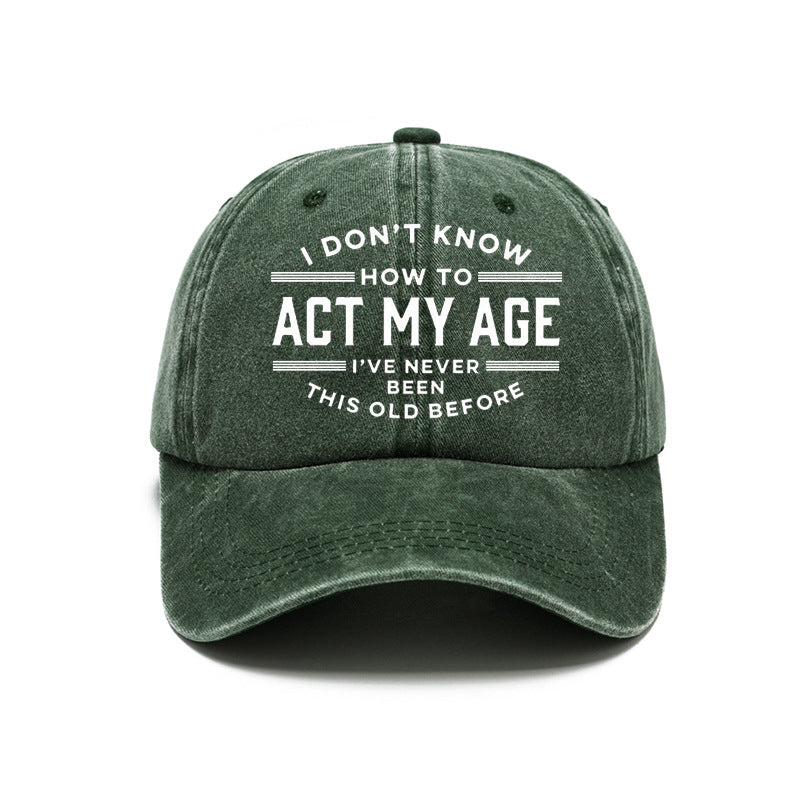 Men Women Fashion Casual Vintage Solid Color Letter Cap