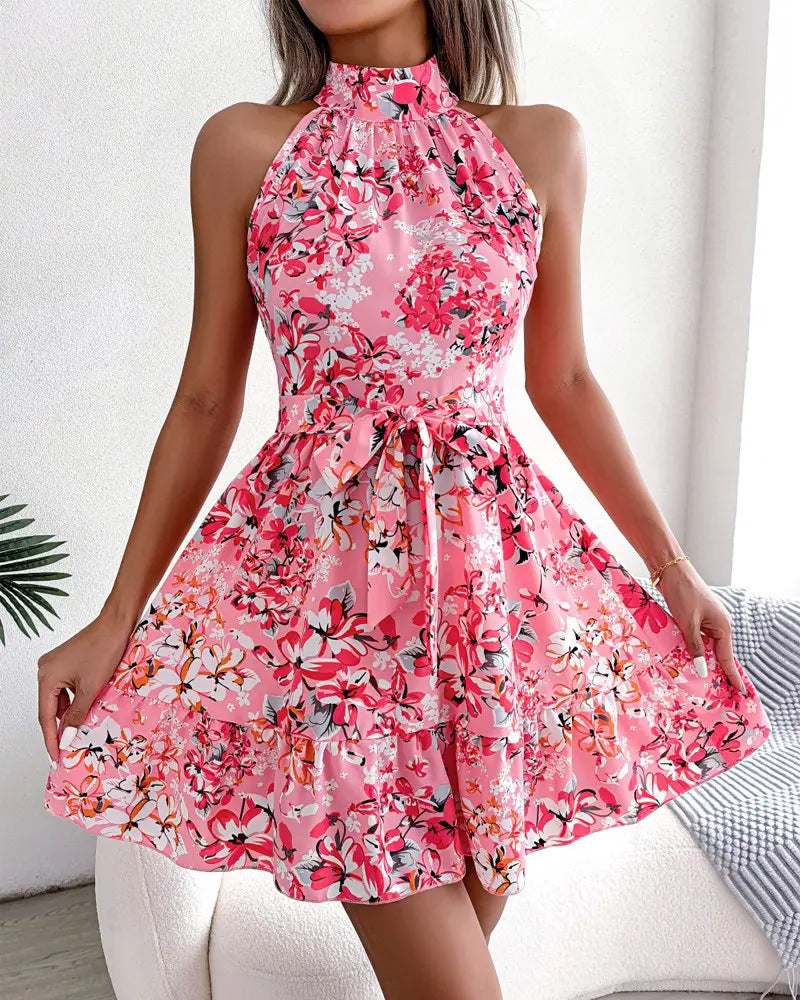Vacation Women Fashion Flower Print Dress