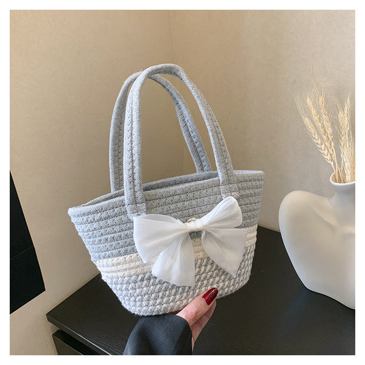 Summer Women Casual Vacation Straw Woven Handbag
