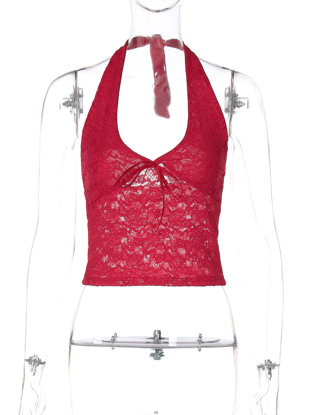 Women’s Sexy Lace V-Neck Halter-Neck Tank Top