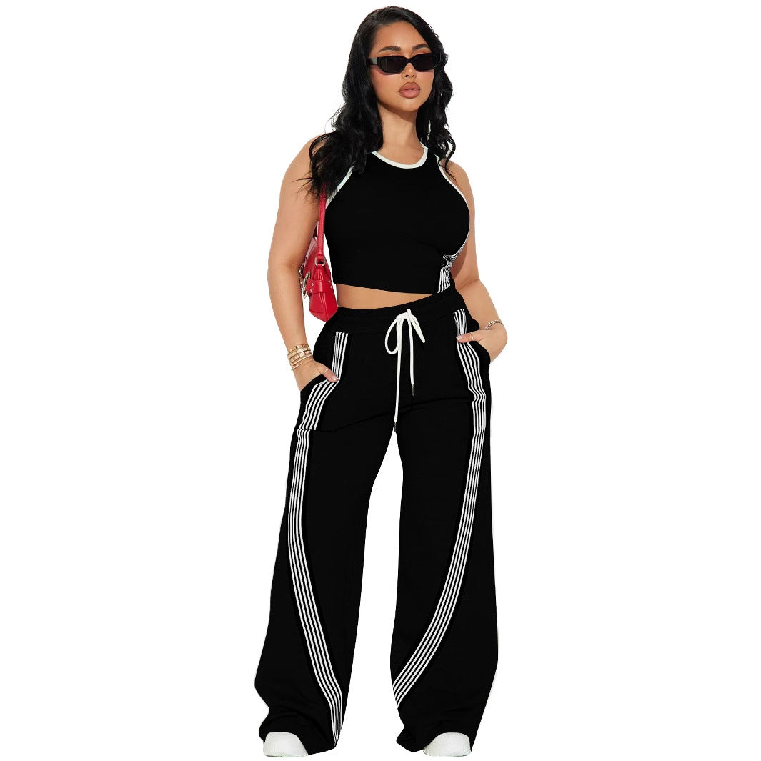 Women's Casual Vest and Trousers Two-Piece Set