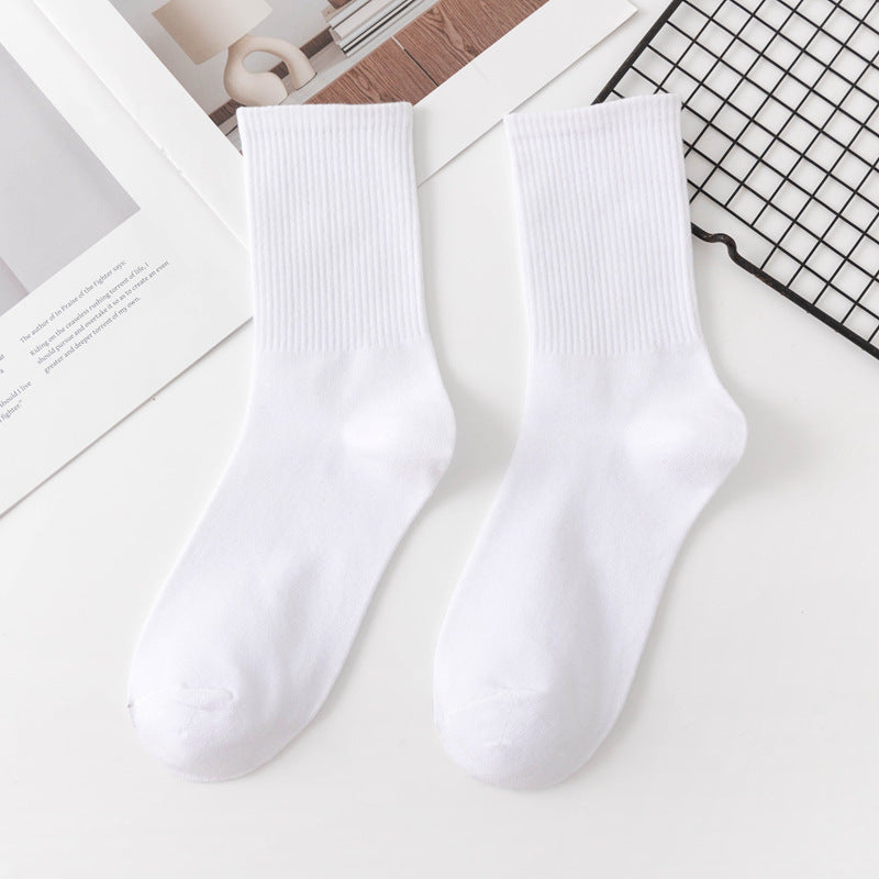 Calcetines de algodón hasta la rodilla de color liso para mujer