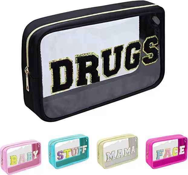 Bolsa de cosméticos con letras sencillas para mujer