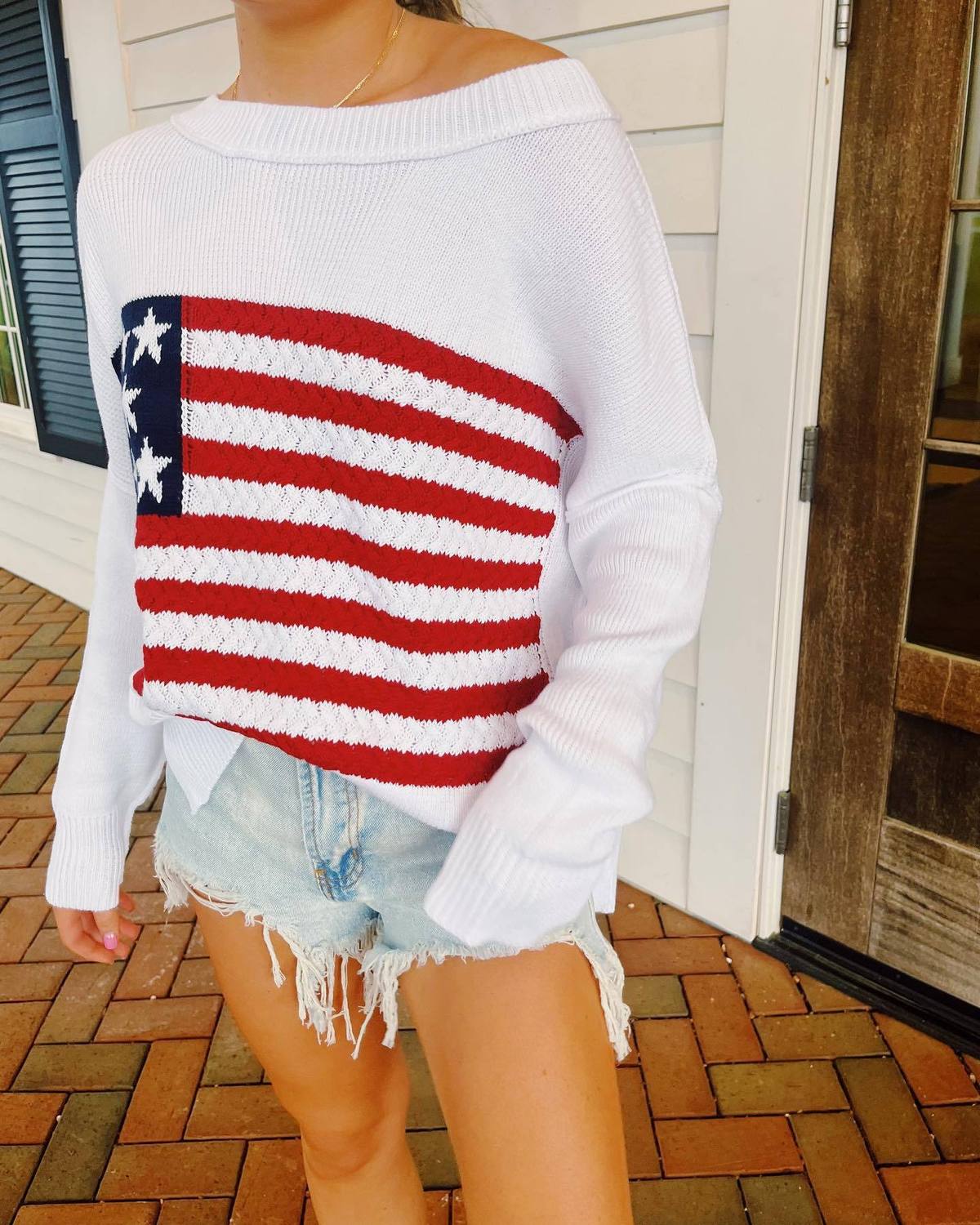 Women Fashion Casual Five-Pointed Star Sweater