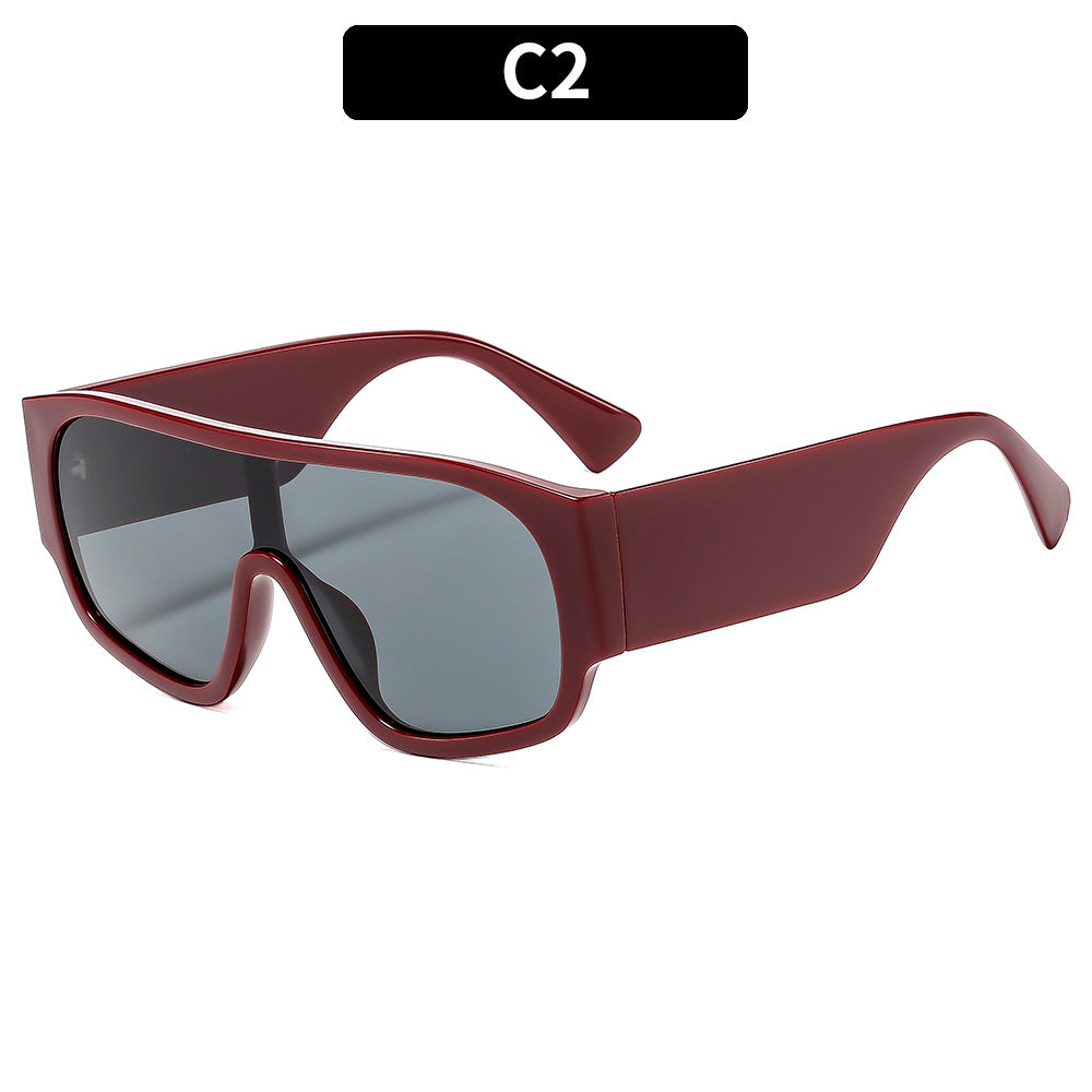 Lunettes de soleil tendance pour l'extérieur, monture large et verres monoblocs