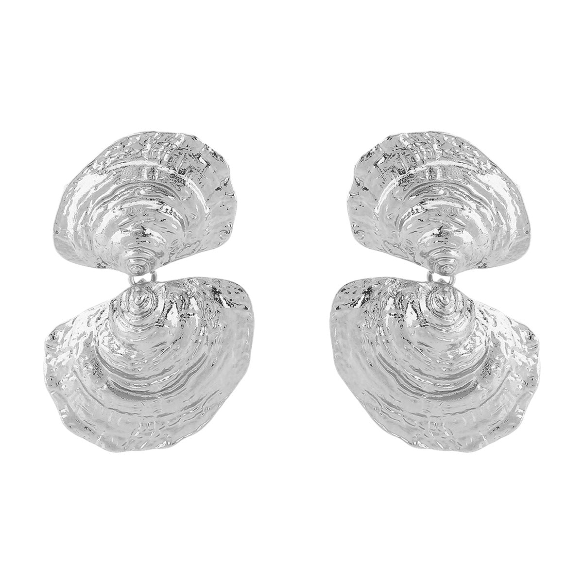 Personalized Geometric Alloy Shell Earrings