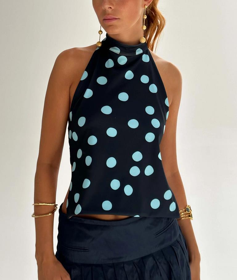 Women Summer Sleeveless Halter Neck Top
