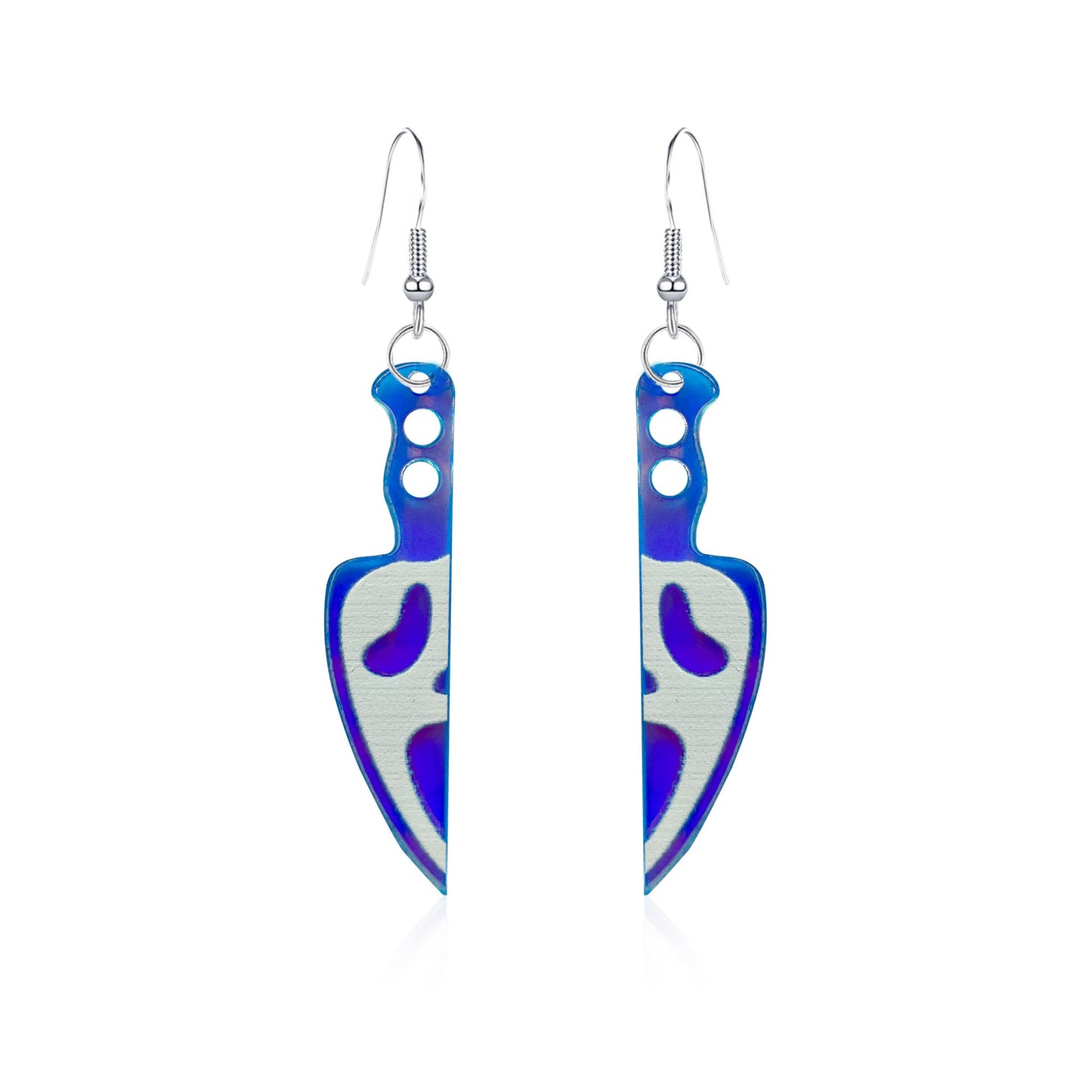 Pendientes de calavera acrílica divertidos y creativos para Halloween para mujer