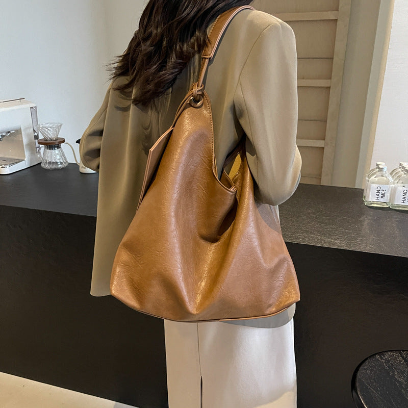 Sac fourre-tout décontracté grande capacité en cuir PU multicolore pour femme