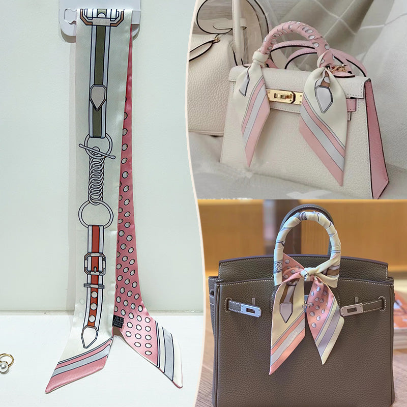 Fashion Printed Ribbon Tie Bag Handle Scarf