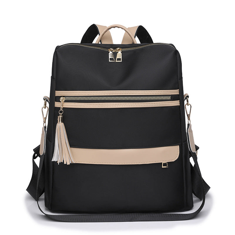Women Fashion Casual Color Blocking Large Capacity Backpack