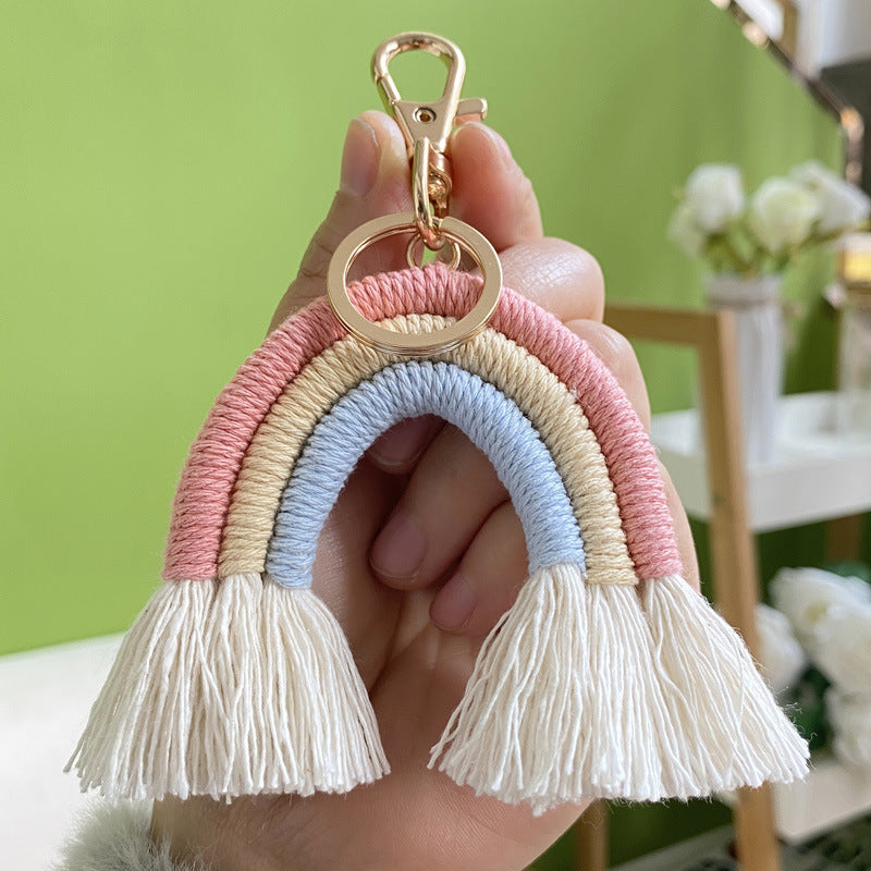 Bohemian Tassel Rainbow Keychain Bag Hanging Accessories