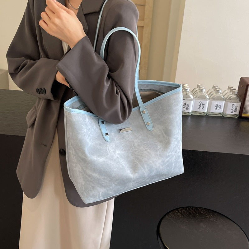 Fashion Large Capacity Women Tote Bag in PU Material