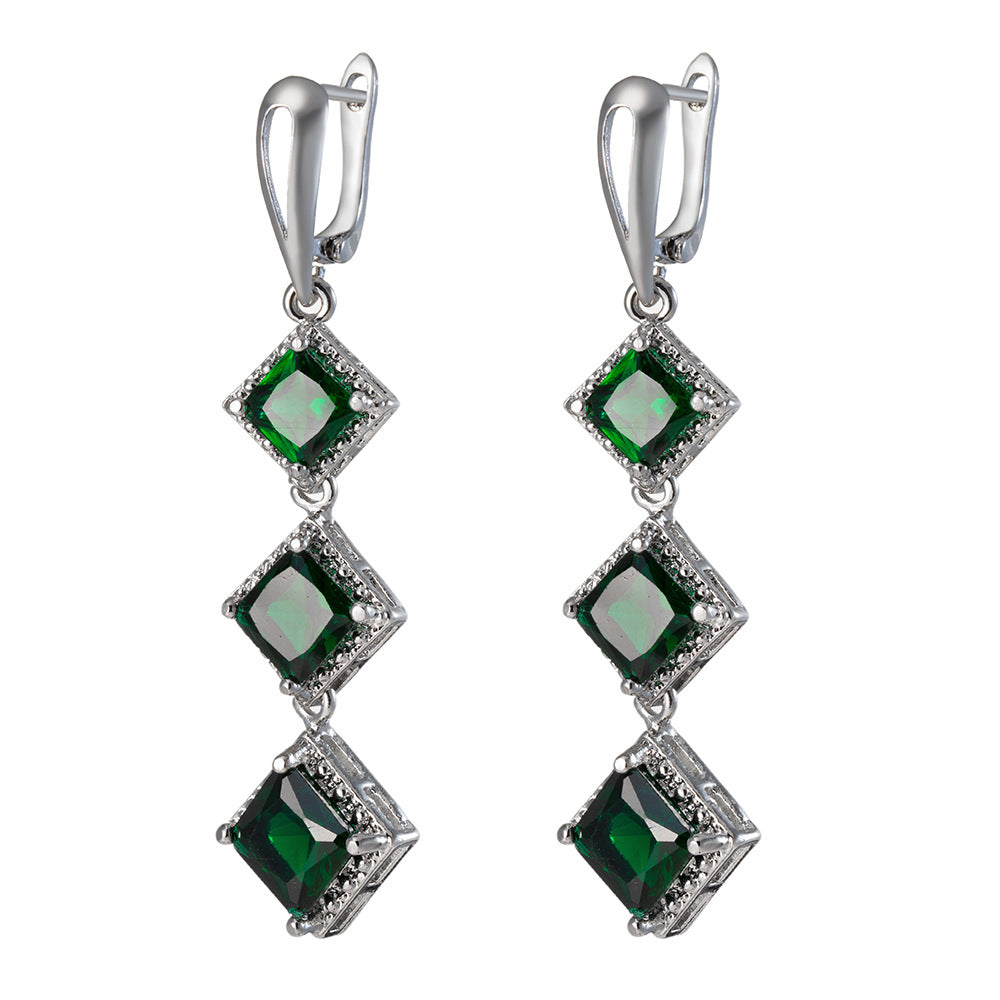 Pendientes bohemios con piedras preciosas para mujer