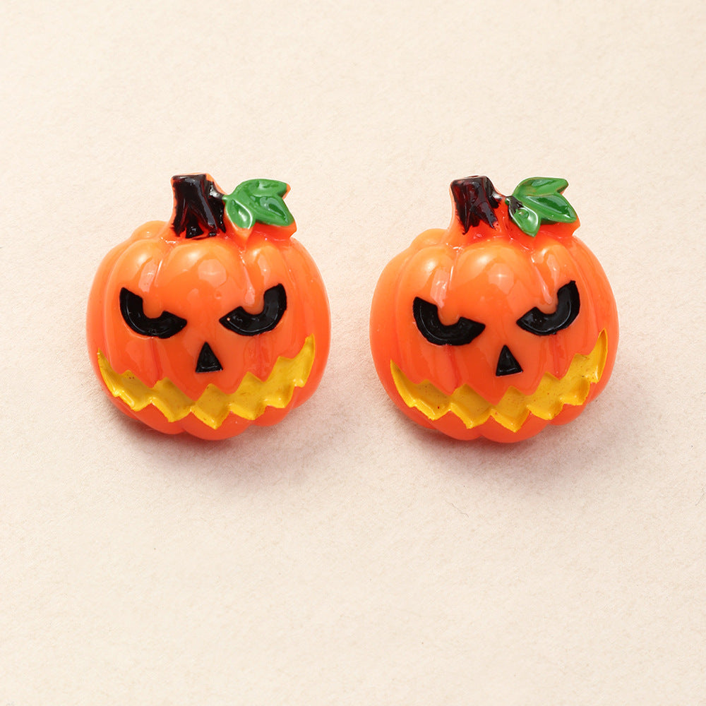 Pendientes unisex de plástico con forma de calabaza y fantasma para Halloween